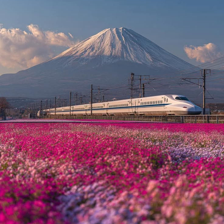 Viaje en tren bala hacia Kioto.
